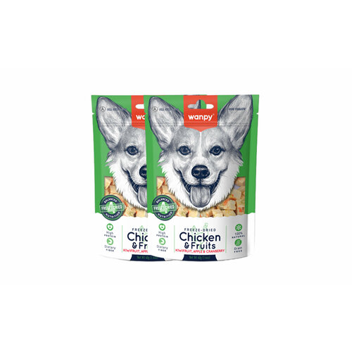 Wanpy Dog Сублимированное лакомство для собак "Курица и фрукты" 40 г х 2 шт.