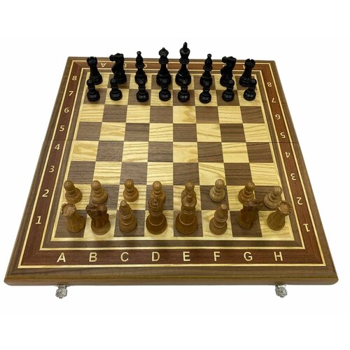 Шахматы турнирные Индийский стаунтон орех 50 см с утяжеленными фигурами