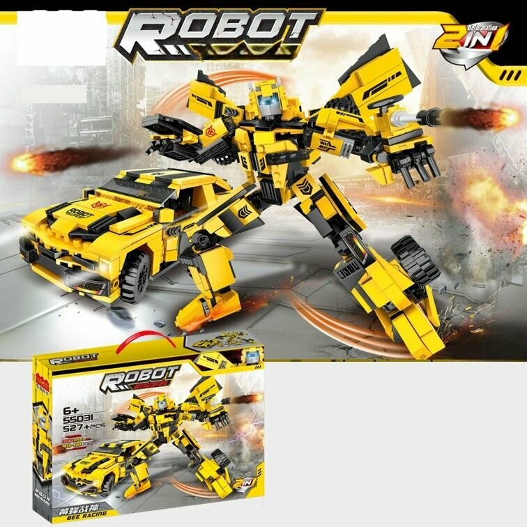 55031 Конструктор Transformers Bamblbi, супергерои робот трансформер Бамблби 2 в 1 527 деталей
