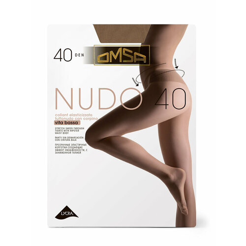 Колготки Omsa NUDO vita bassa, 40 den, размер 4, бежевый