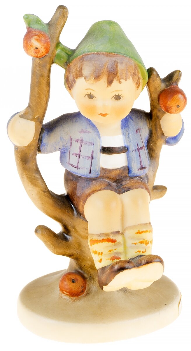 Статуэтка "Мальчик на яблоне". Фарфор, Высота 10 см. Hummel/ Goebel, Западная Германия, 1960-е гг.