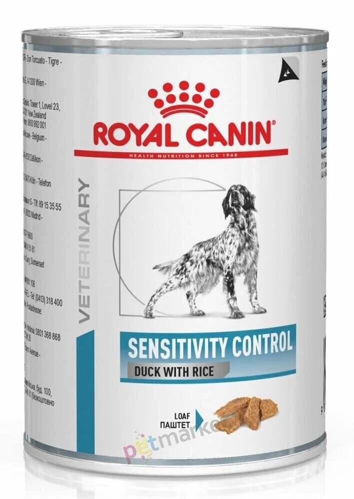 Влажный корм для собак Royal Canin Sensitivity, утка, с рисом при пищевой аллергии или пищевой непереносимости 1 уп. х 1 шт. х 410 г