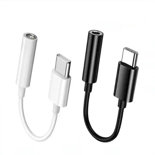 USB Type C на 3,5 мм разъем для наушников, цифровой аудио адаптер, конвертер, 10 см черный