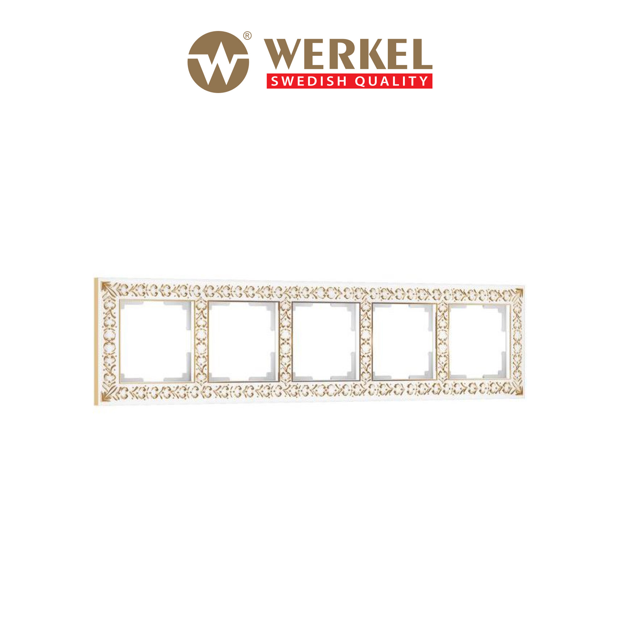 Рамка из металла на 5 постов Werkel Аntik W0051523 белое золото