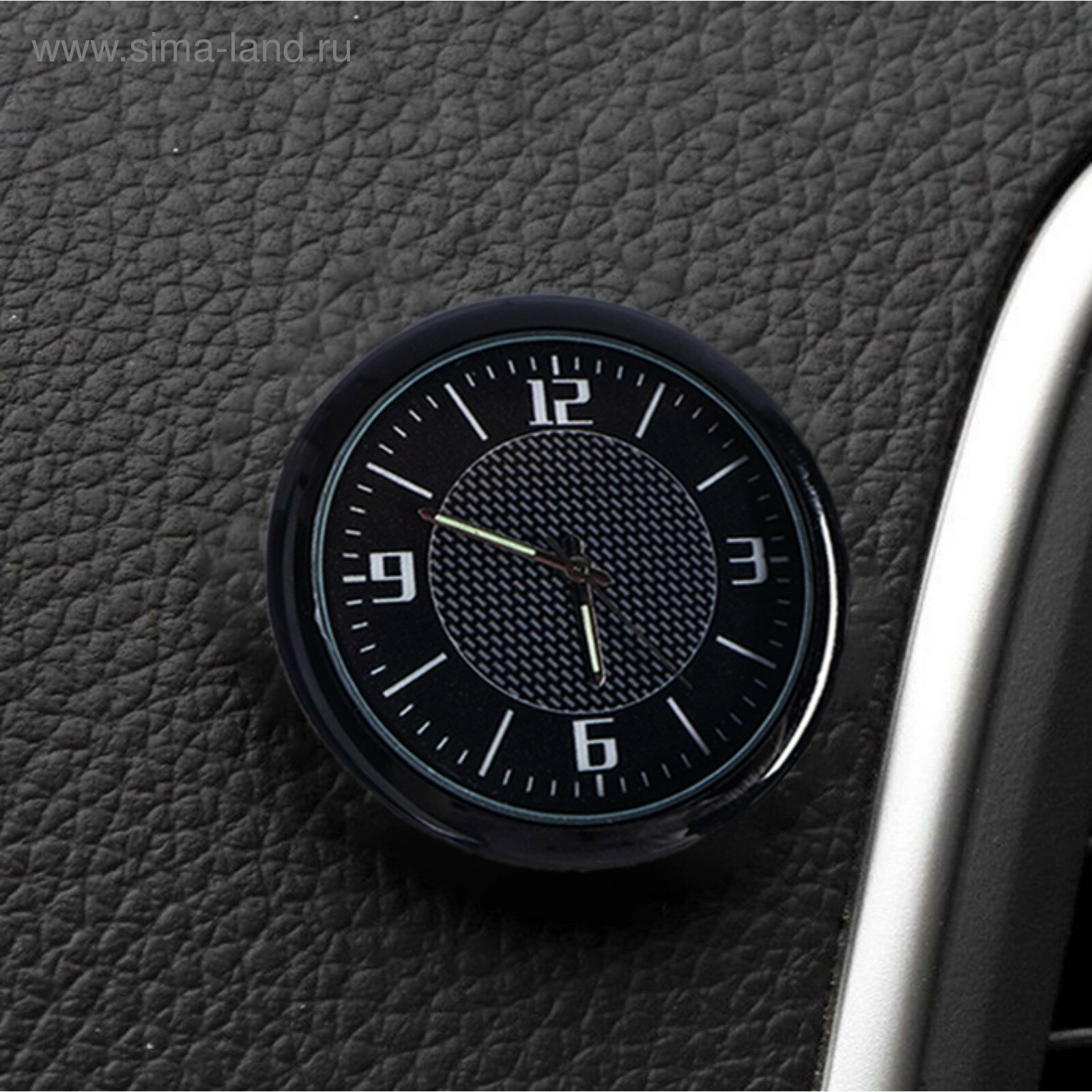 Часы автомобильные, внутрисалонные, d 4.5 см, черный циферблат (1шт.)