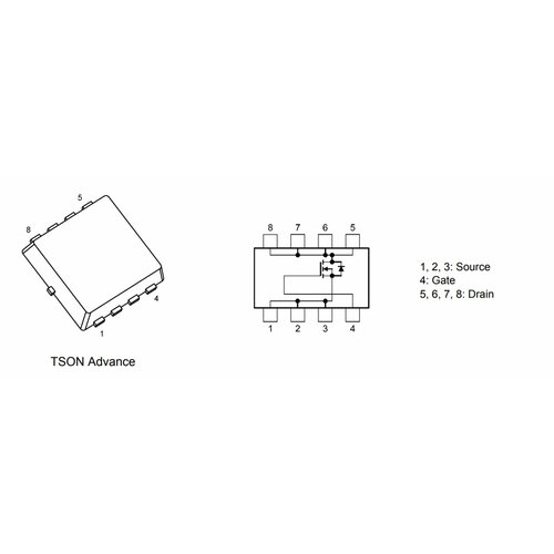 Микросхема TPCC8073 N-Channel MOSFET 30V 27A TSON Advance