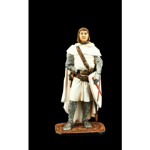 Оловянный солдатик SDS: Рыцарь Крестоносец, XIII в. оловянный солдатик окрашенный рыцарь в бою креси 1346 54 мм средние века