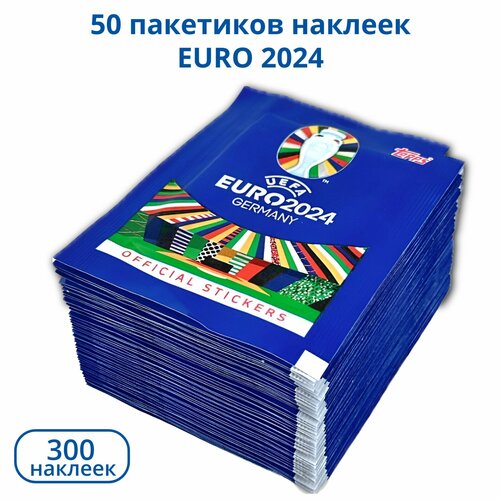 50 пакетиков наклеек Topps Евро 2024 Sticker Collection футбольные коллекционные наклейки для любителей панини 300 шт 10 пакетиков наклеек panini uefa euro 2020 50 наклеек