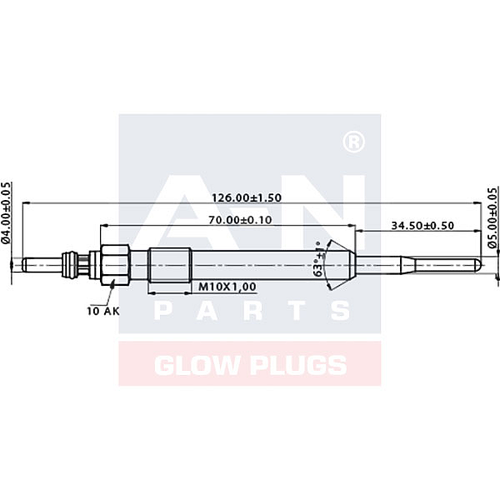 A-N PARTS 127338 свеча накаливания Audi Ауди a4-a6-a8 25 tdi VW-Passat Пассат 25 tdi Skoda Шкода suprb 25 td 878₽