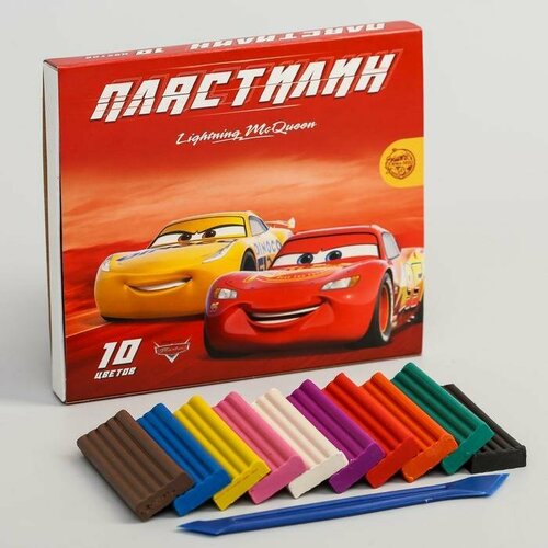 Пластилин 10 цветов 150 г Чемпион Тачки 486₽