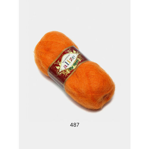 Пряжа Alize Kid Mohair Kid Royal , Цвет Рыжий пряжа alize kid royal кид роял 2 мотка цвет 141 василек 62% кид мохер 38% полиамид 50г 500м