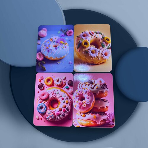 Набор магнитов на холодильник «Пончики»