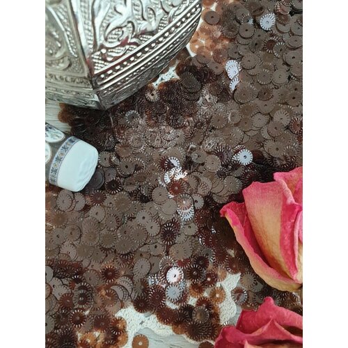 Пайетки рифленые 5,5 мм #8172. Упаковка 3 грамма. Италия