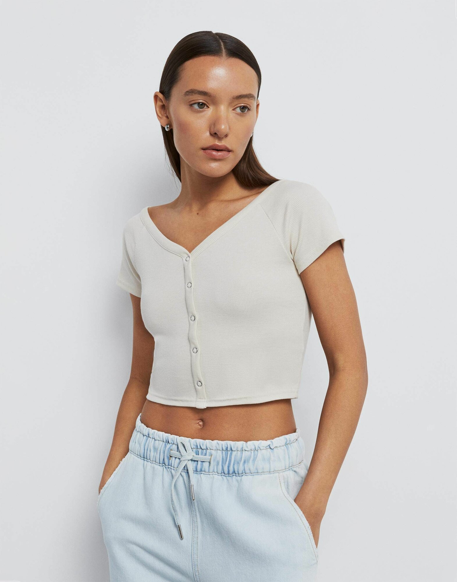 Блузка GKT020028 трикотаж молочный M/170