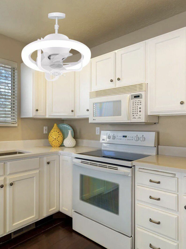 фото Вентилятор потолочный с подсветкой RGB и пультом ДУ/Люстра с вентилятором светодиодная