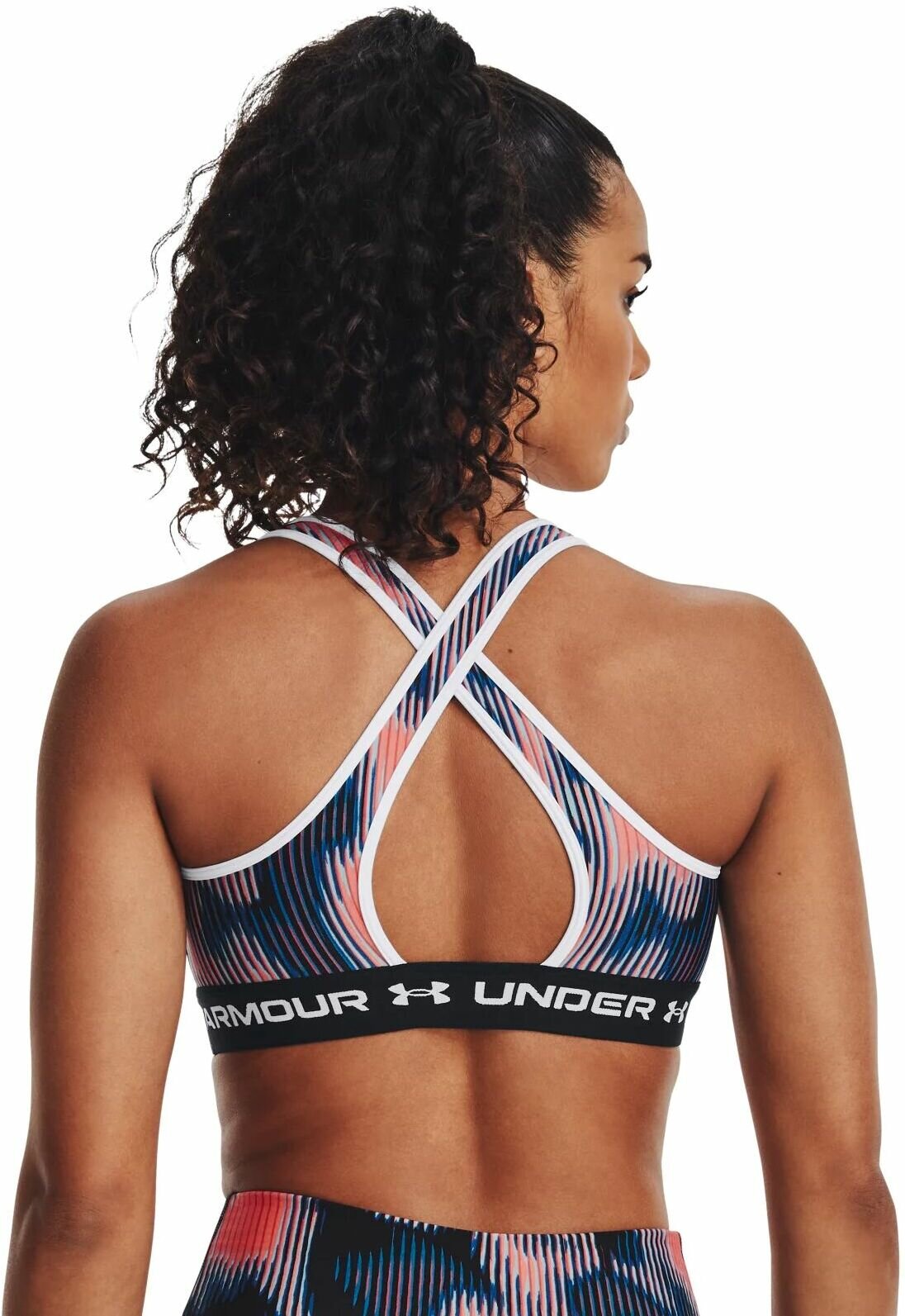 Топ спортивный Under Armour, 1 шт., размер XS, синий/розовый — фото 1