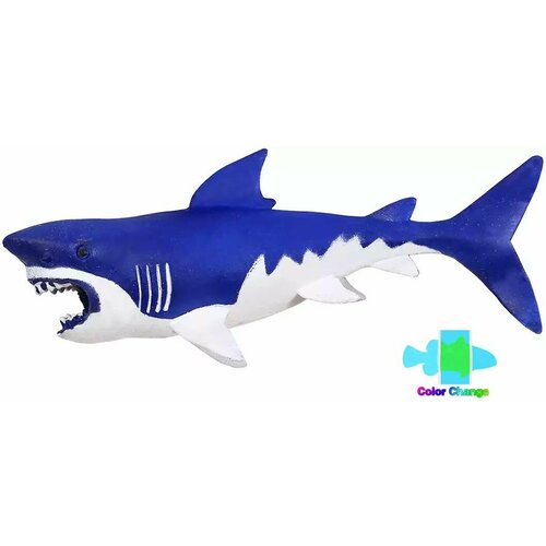 Детская игрушка животного Я играю в зоопарк, акула, меняющая цвет под водой синяя W6328-51
