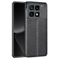 Накладка силиконовая для Poco X6 Pro под кожу чёрная