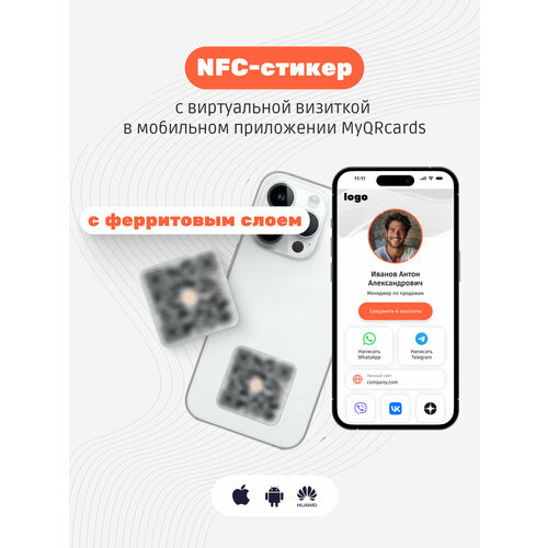 Умная электронная NFC визитка-наклейка на смартфон или карту таинственный ключ и что он открыл qr код