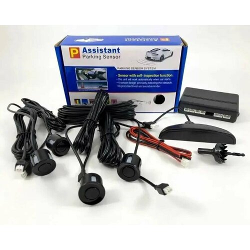 Парковочный радар (парктроник) Assistant Parking Sensor, 4 датчика, черный