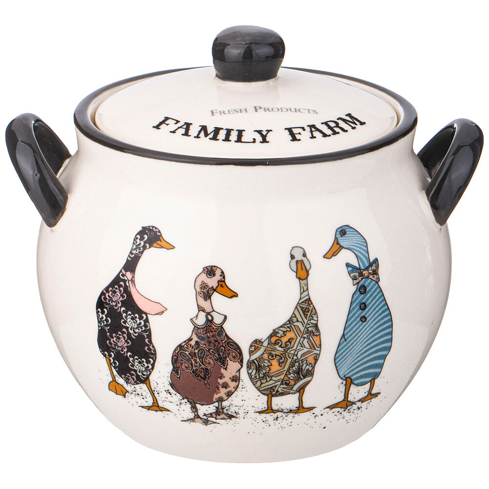 Горшочек для запекания 536-280 с крышкой agness family farm 600 мл