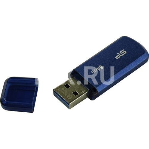 USB флеш накопитель 64 Gb Silicon Power Helios 202 Blue USB 3.0 / алюминий / SP064GBUF3202V1B