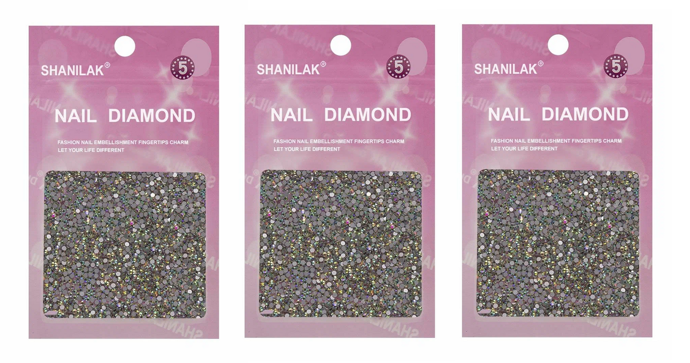 Стразы Nail Art для ногтей №5, мульти - 3 упаковки