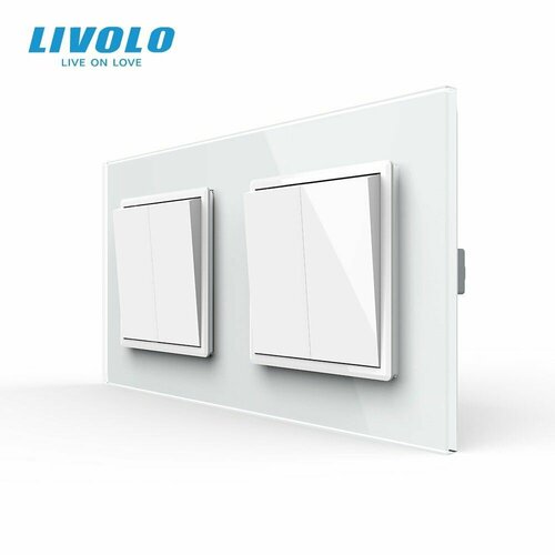 Четырехклавишный механический выключатель Livolo на 2 поста (2-2)