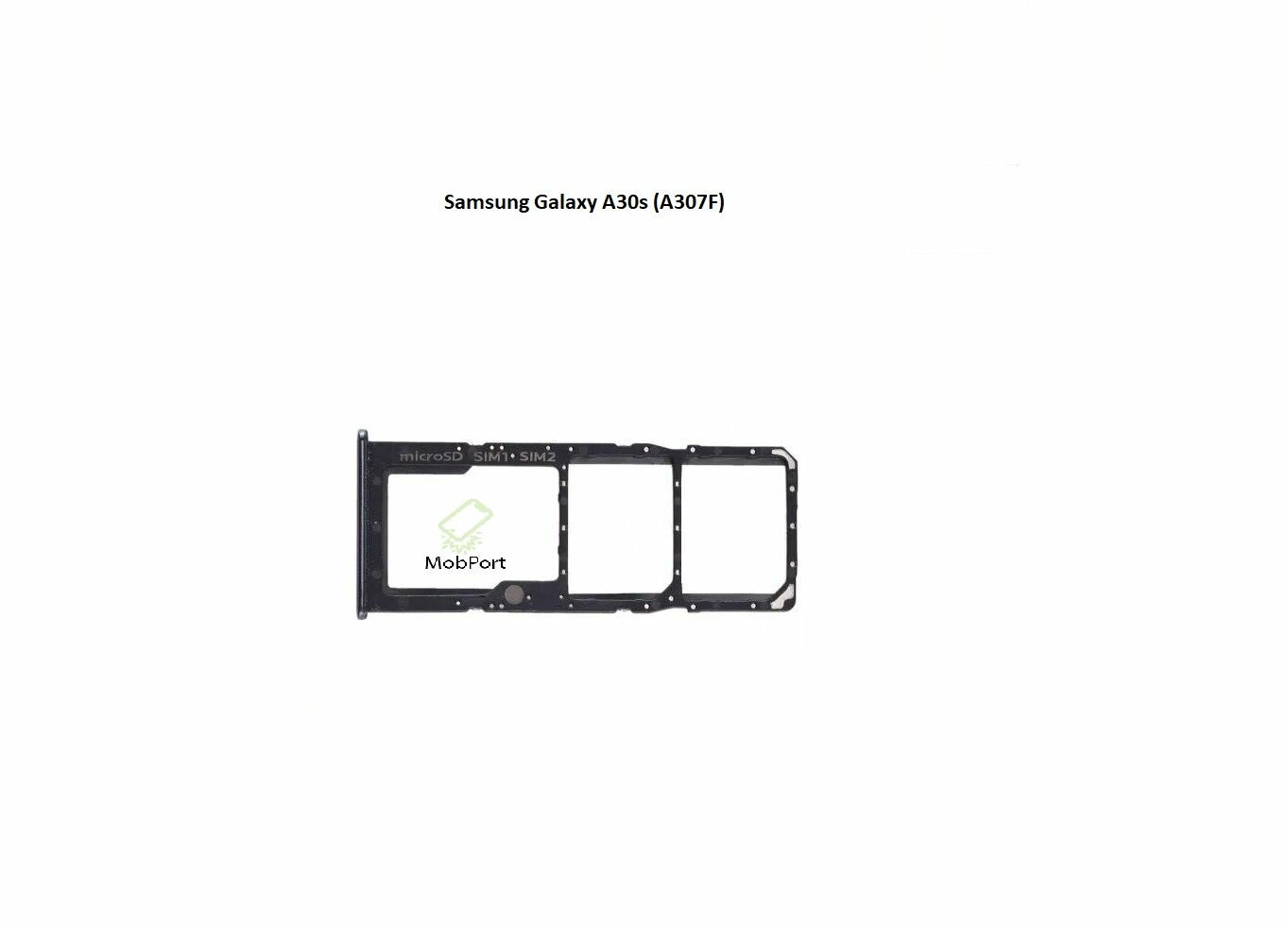 Держатель SIM для Samsung Galaxy A30s (A307F), Черный (Сим Лоток) — фото 1