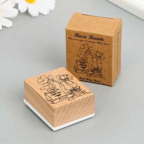 Печать дерево резина Цветы в бокале 5х4х25 см 632₽