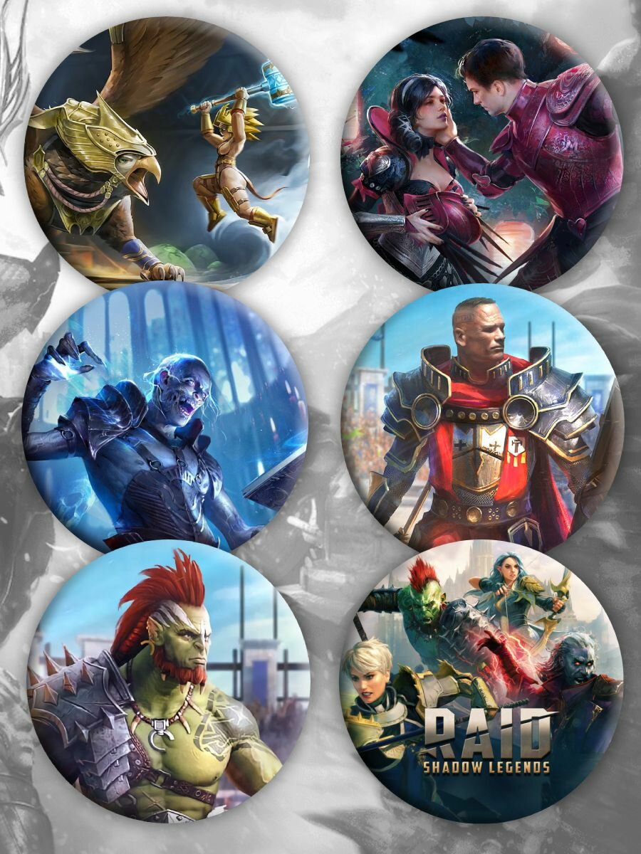 RAID  Shadow Legends  Рейд  Рейд Шадоу Легендс  RAID  6 шт 44 мм
