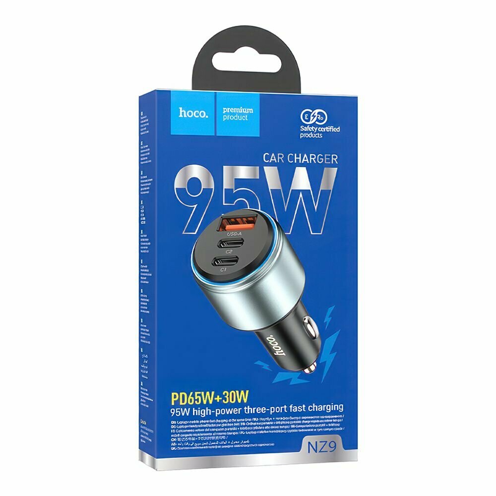 АЗУ HOCO NZ9 Galloper 1xUSB, 2xUSB-C, 3А, PD95W, QC3.0 (черный) — фото 1