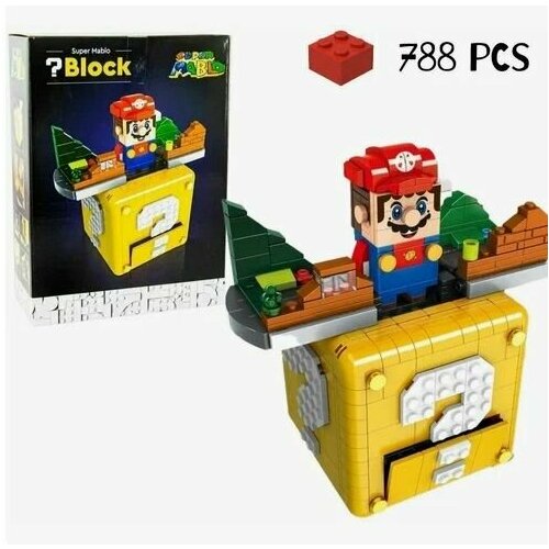 Конструктор Супер Марио Блок Знак вопроса, 788 деталей