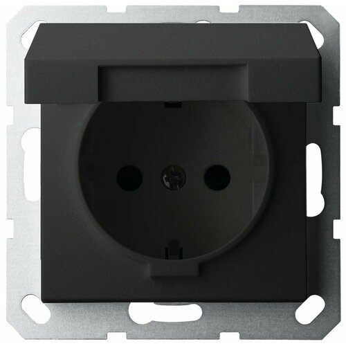 Jasmart G Черный матовый Розетка с/з со шторками с крышкой 16A 250V~ G5505PB (20 шт.)