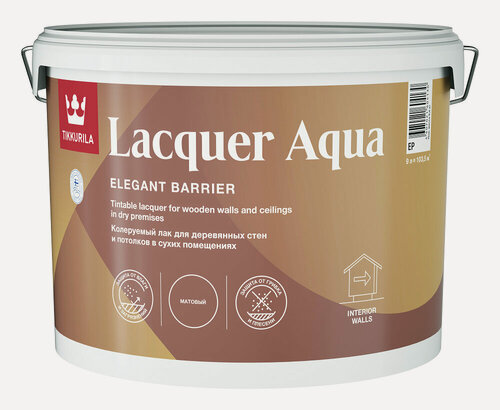 Изображение товара Лак Tikkurila интерьерный LACQUER AQUA EP мат 9л