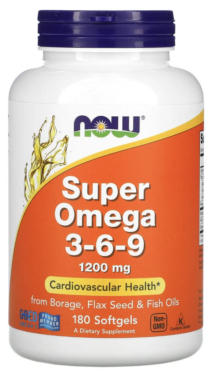 NOW Foods Super Omega 3-6-9 1200 мг 180 гел. капсул