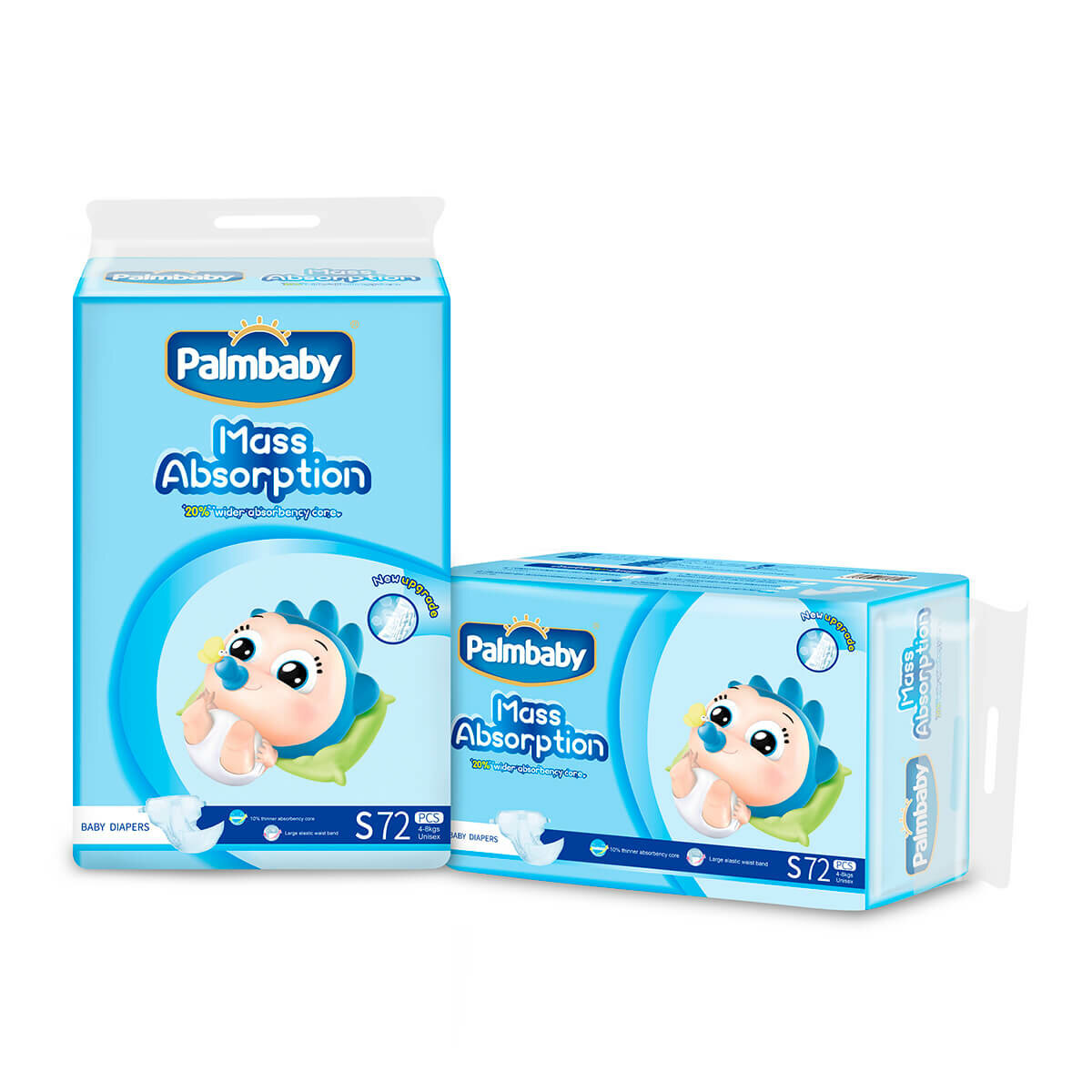 Картинки Подгузники, S (4-8 кг), 72 шт, Palmbaby
