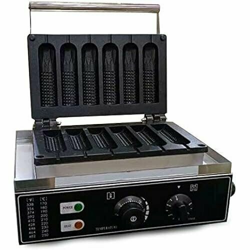 Вафельница 2-в-1 220 В 1500 Вт вафельница из нержавеющей стали с 6 отверстиями кукурузная собака хот-дог 3520200₽