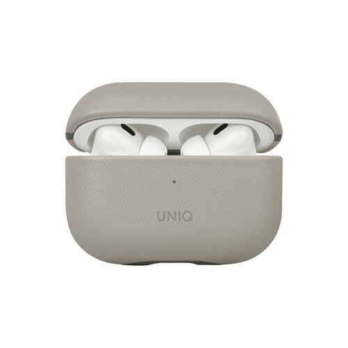 Чехол из искусственной кожи Uniq Lyden DS для AirPods Pro 2, слоновая кость/зеленый мох (IVORY/LICHEN GREEN) зеленый, бежевый, серый, слоновая кость