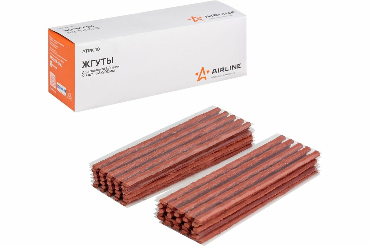 Airline ATRK-10 Жгуты ремонта бескамерных шин, армированные, 6x200 мм, 60 шт
