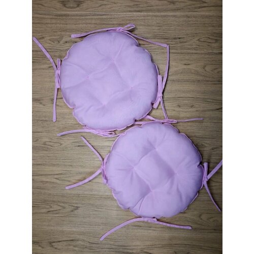 Подушка на стул Розовая 30 см с завязками 2 штуки 540₽