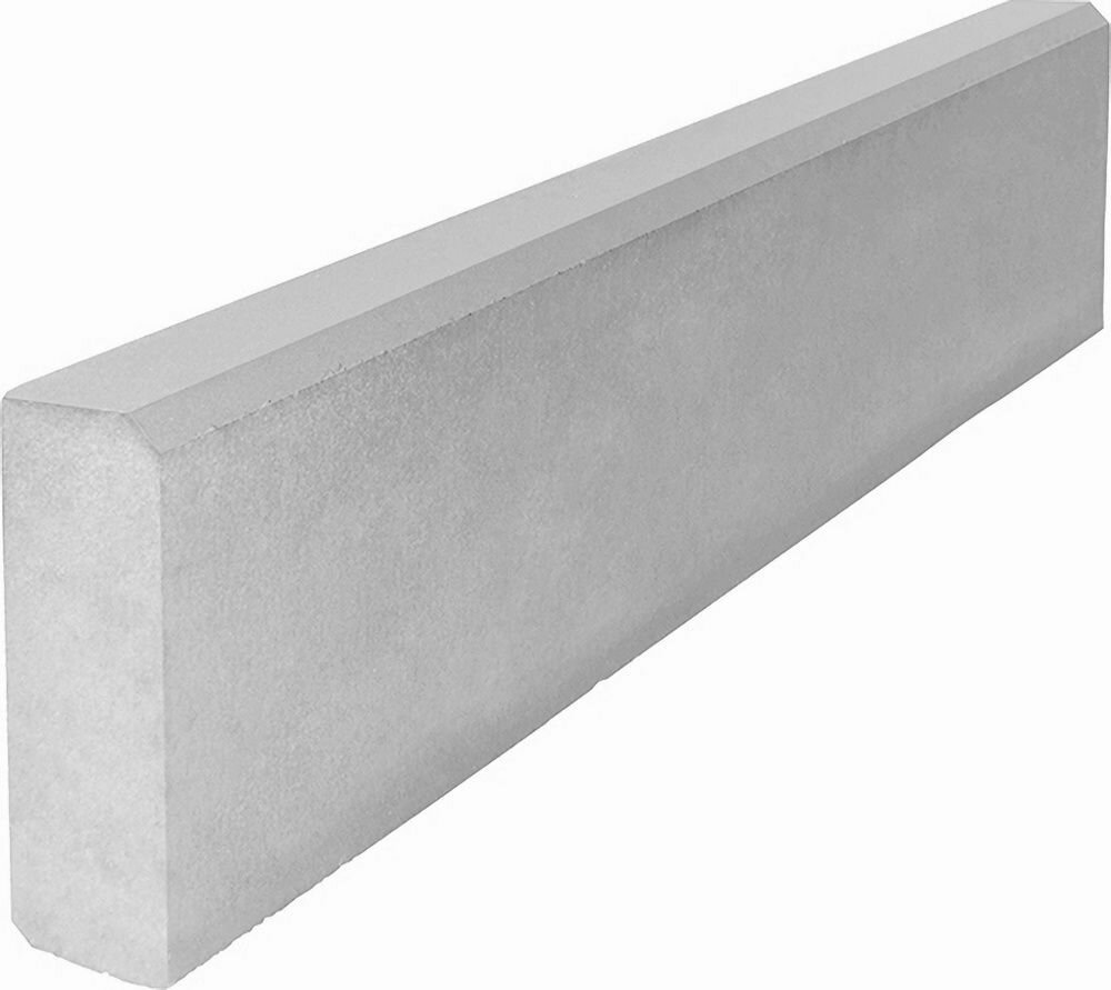 фото Бордюр тротуарный серый 1000x80x200 мм / Бордюр тротуарный серый 1000x80x200 мм