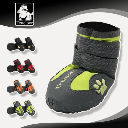 Изображение товара Обувь для собак Truelove 4шт дышащие ботинки для собак с противоскользящей подошвой и светоотражающими ремешками для всех пород