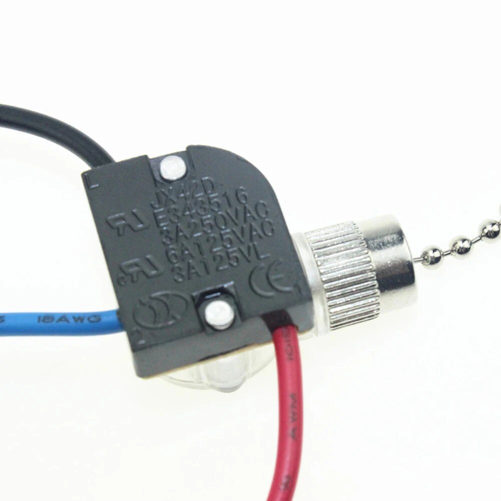 3-Wire Fan Ceiling Switch Beads Chain Fan Ceiling Switch For Wall Light Pull Cord String Set For Light Universal Ceiling Fan — фото 1