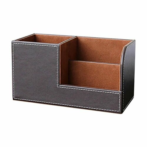 Кожаный настольный органайзер для чехла, сортировщик шнуров, кабель хранения, очки, ювелирные часы, домашний офис 3 S