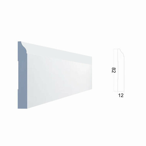 фото Плинтус дюрополимер напольный paolo arte konture (паоло арте контур), 82х12х2000 мм, kr028p белый