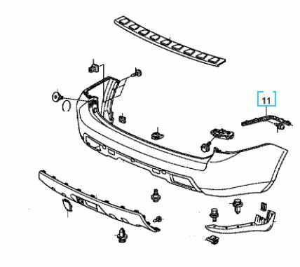Вставка, лев. боковая часть задн. бампера (Оригинал)