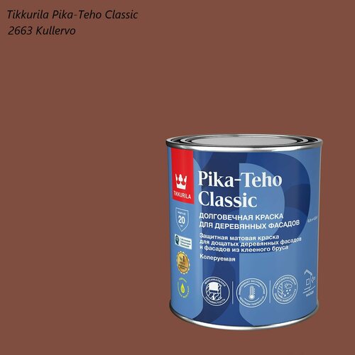фото Краска матовая для деревянных фасадов tikkurila pika-teho classic (0,9л) 2663 kullervo