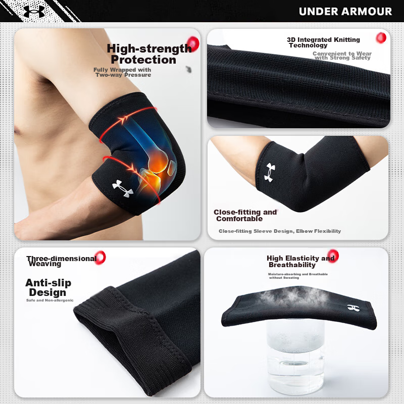 Изображение Налокотник Under Armour Elbow Joint Guard для занятий спортом, размер M, black, 1 шт