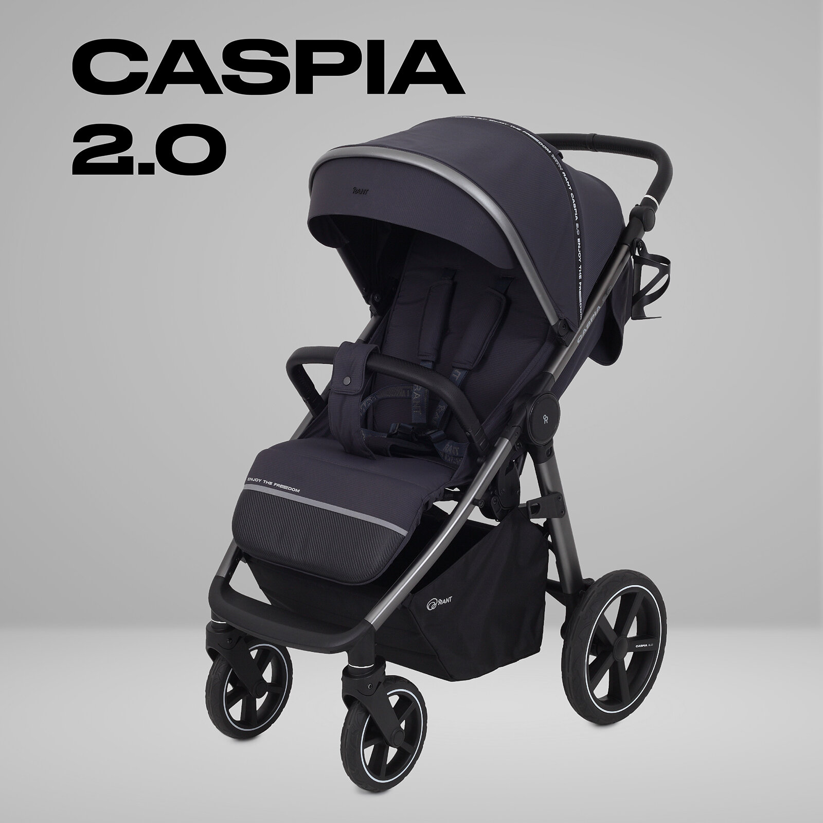 Коляска прогулочная RANT CASPIA 2.0 Graphite 2025 Большая удобная прогулка